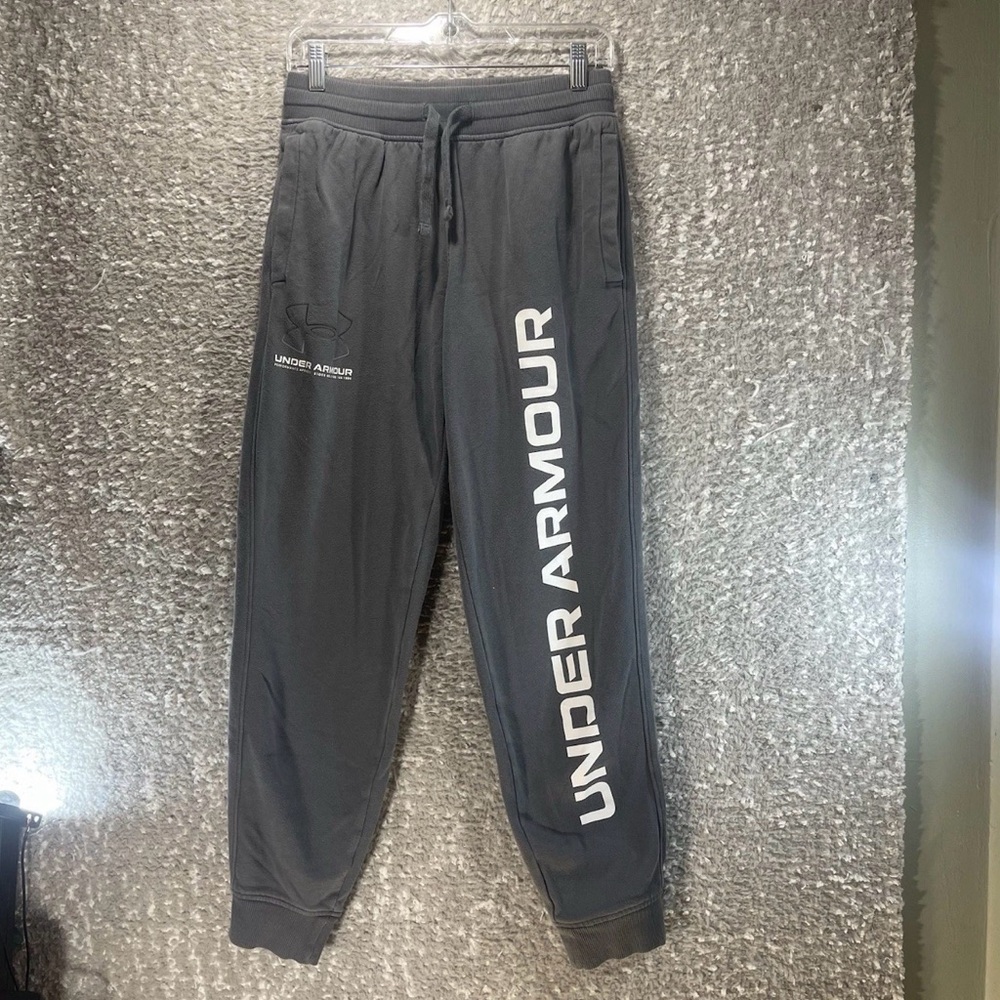 Under Armour UA Rival Fleece Loose Joggers Men Teen Gray Sweatpants‎ Tapered M
